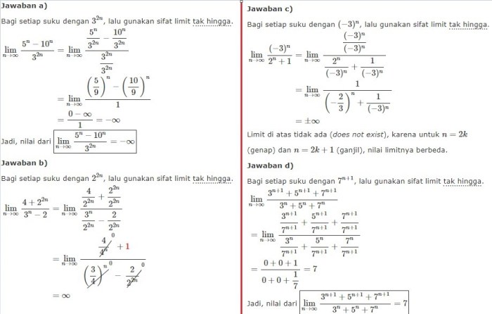 soal limit fungsi tak hingga