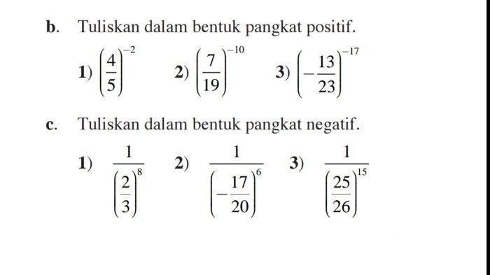 contoh soal bilangan berpangkat negatif