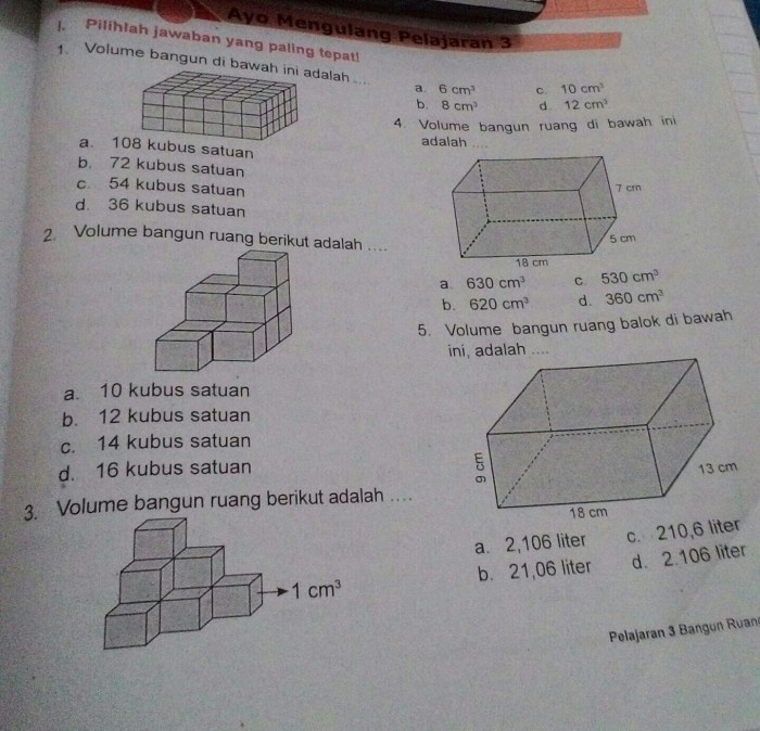 volume bangun ruang dibawah ini adalah terbaru