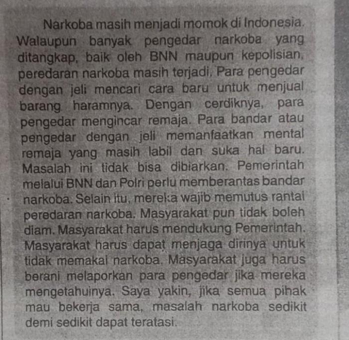 Contoh teks pidato persuasif tentang narkoba