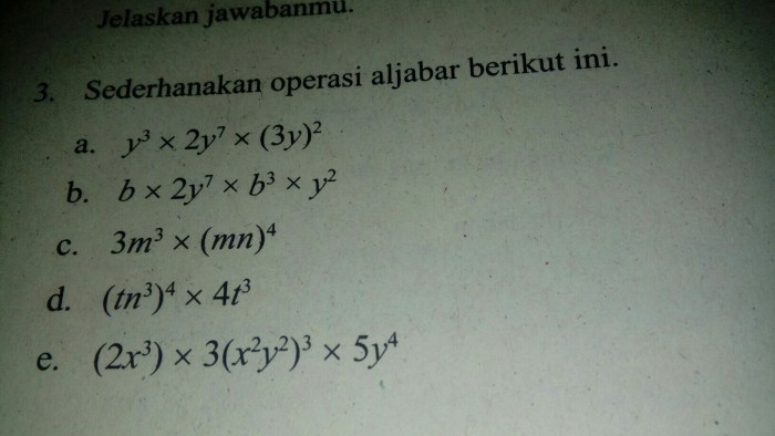 sederhanakan operasi aljabar berikut ini