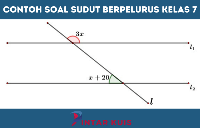 contoh soal sudut berpelurus kelas 7