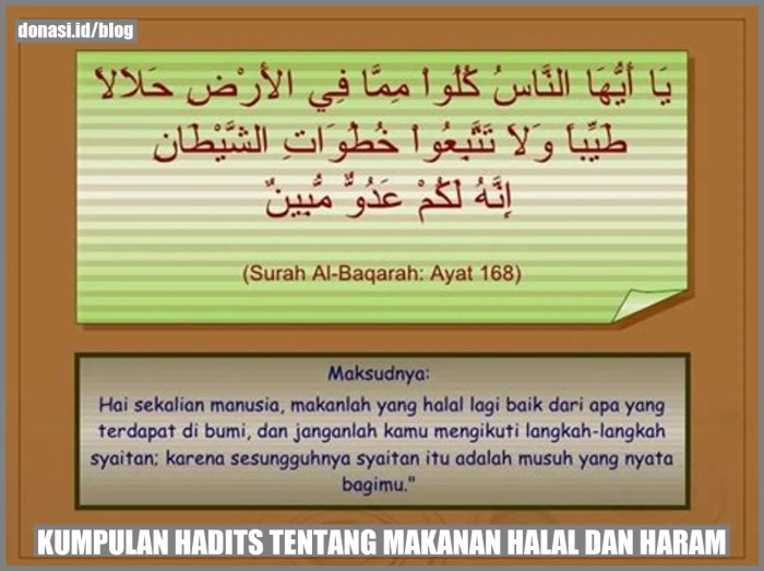 hadits tentang makanan halal dan bergizi