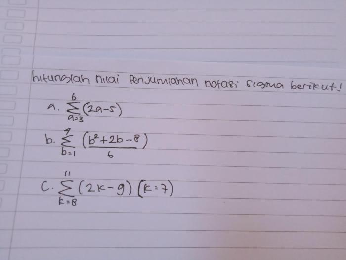 contoh soal notasi sigma dan jawabannya terbaru