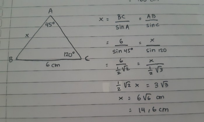 panjang sisi bc adalah cm