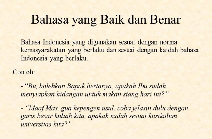 contoh bahasa yang baik dan benar terbaru