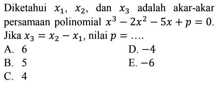 Ayo kita mencoba persamaan kuadrat x2 5x 6 0