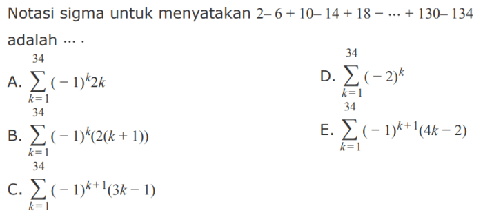 notasi soal jawaban ganda pilihan