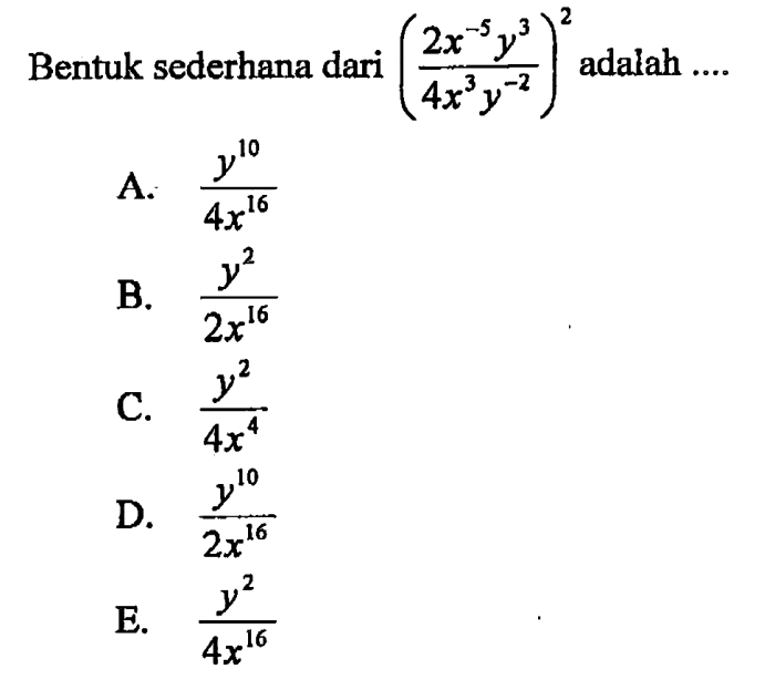 bentuk sederhana dari 4x 3y 2 adalah