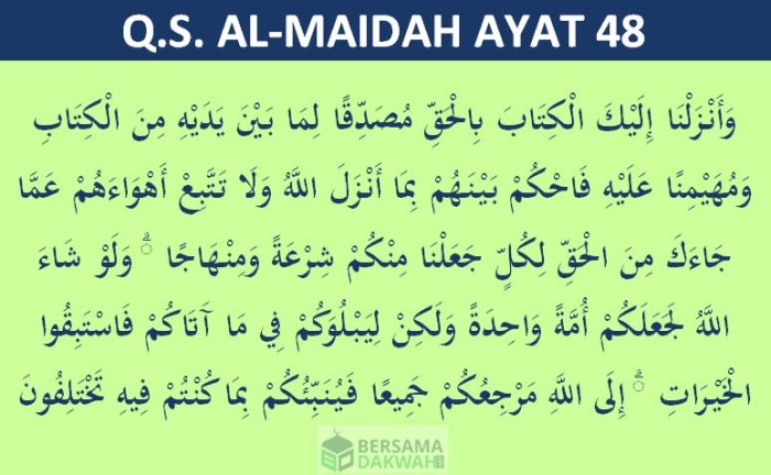 arti perkata surat al maidah ayat 48