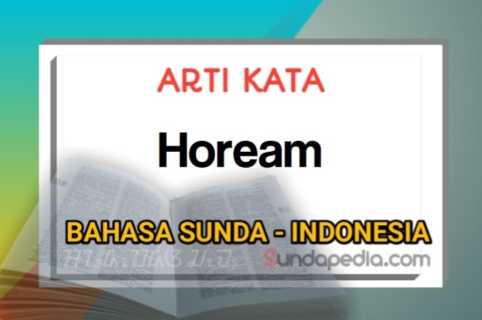 arti hoream dalam bahasa sunda