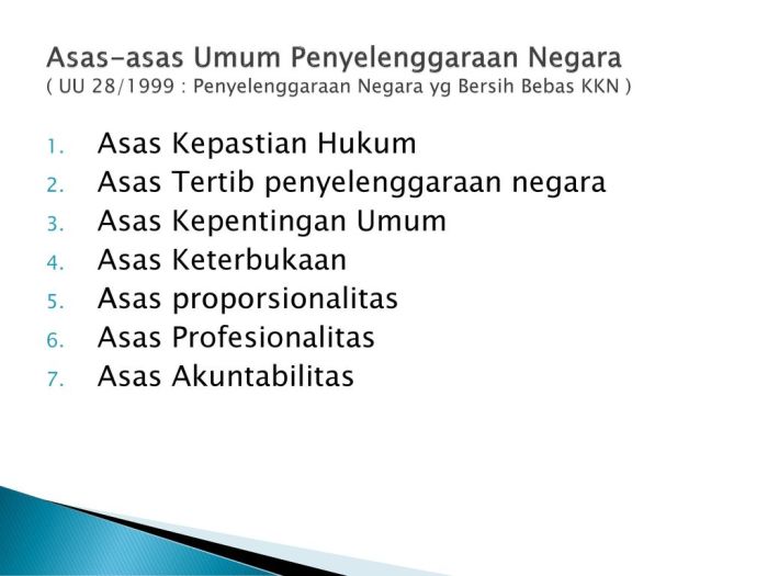 contoh asas tertib penyelenggaraan negara