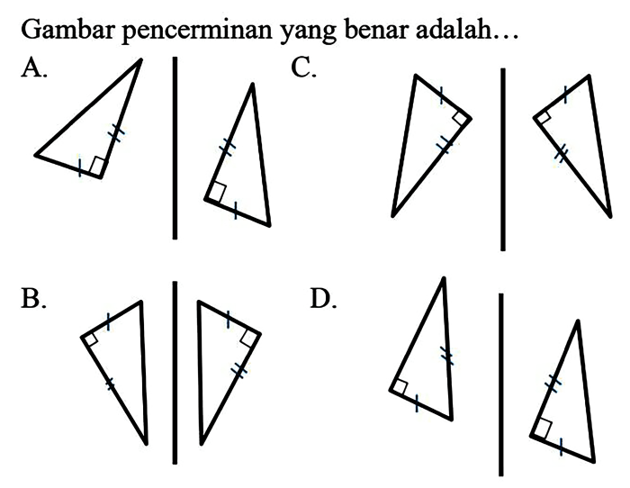 pencerminan yang benar adalah