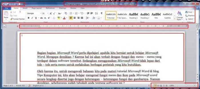 bagian microsoft word dan fungsinya