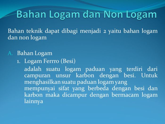 contoh logam ferro dan nonferro terbaru