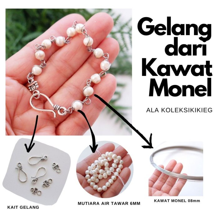 Langkah langkah membuat gelang manik manik