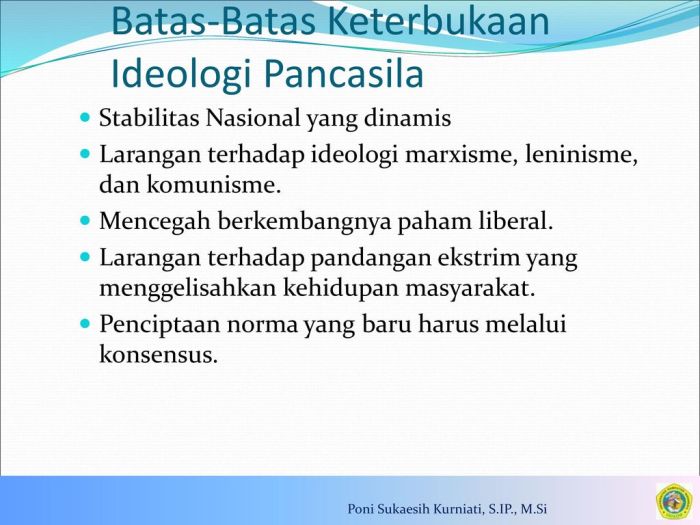 Batas batas keterbukaan ideologi pancasila