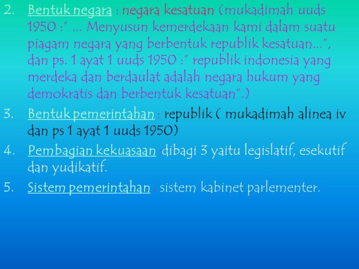 sistem pemerintahan uuds 1950