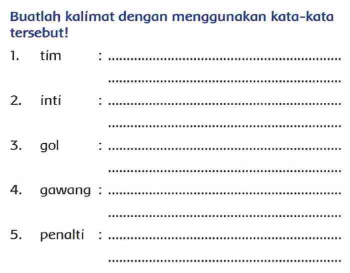 tanya kata adik simba buatlah masing kalimat teks berdasarkan pada sbo tripasik