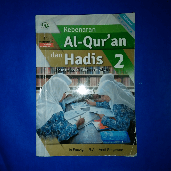 buku alquran hadis kelas 1 mi terbaru