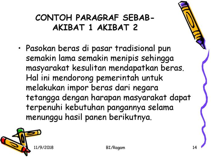 contoh paragraf sebab akibat singkat