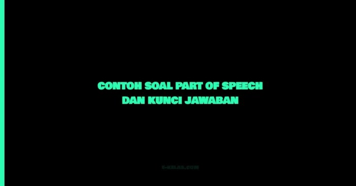 contoh soal part of speech