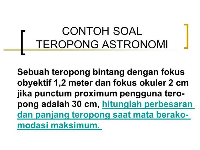 contoh soal teropong bintang