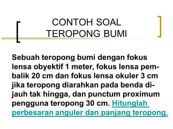 contoh soal teropong bumi terbaru