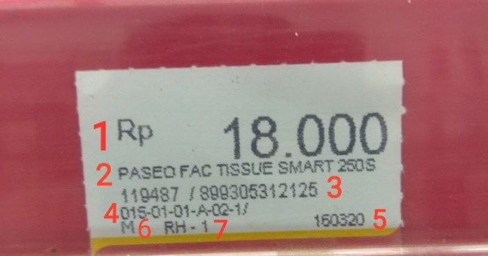 contoh label harga di supermarket terbaru