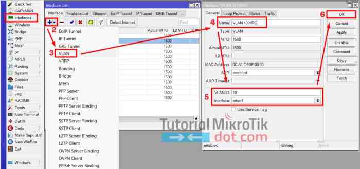 cara membuat vlan di mikrotik