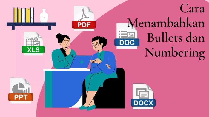 fungsi bullet dan numbering