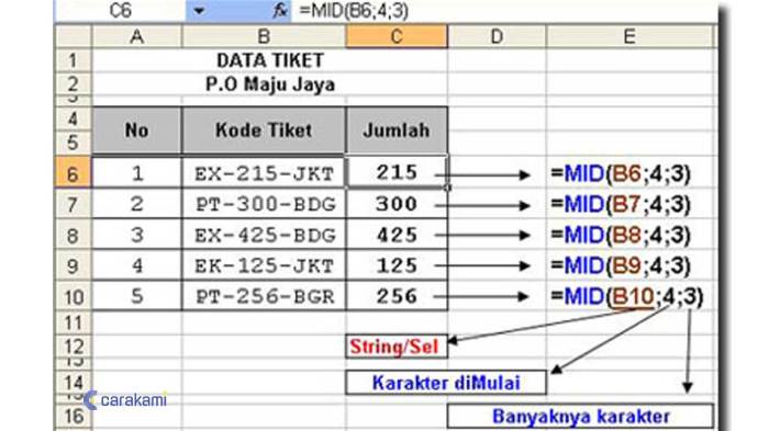 fungsi string pada excel terbaru