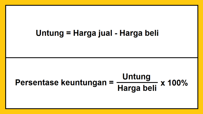 persen menghitung penurunan kenaikan hitung untung rugi