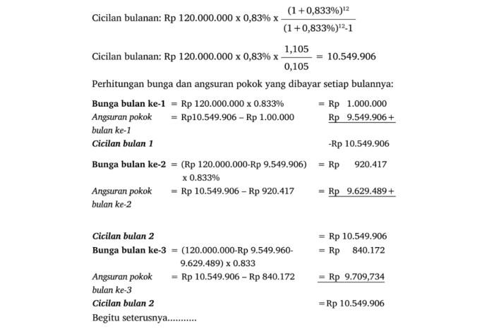 cara mencari bunga persen