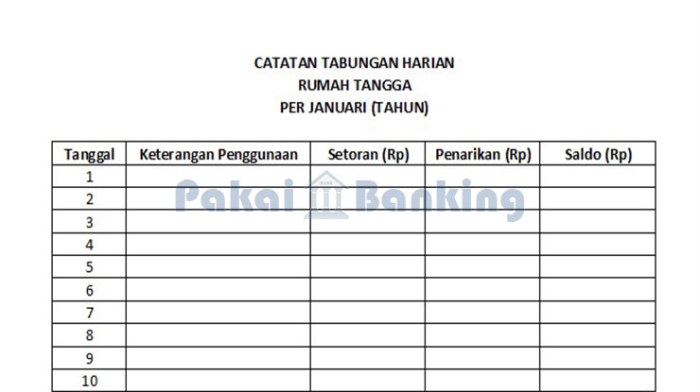 Cara membuat catatan tabungan di buku tulis