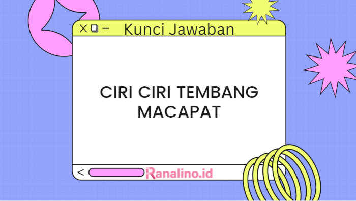 ciri ciri tembang macapat