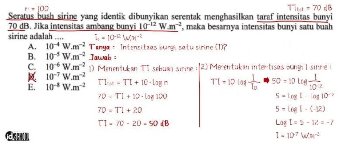 rumus taraf intensitas bunyi terbaru