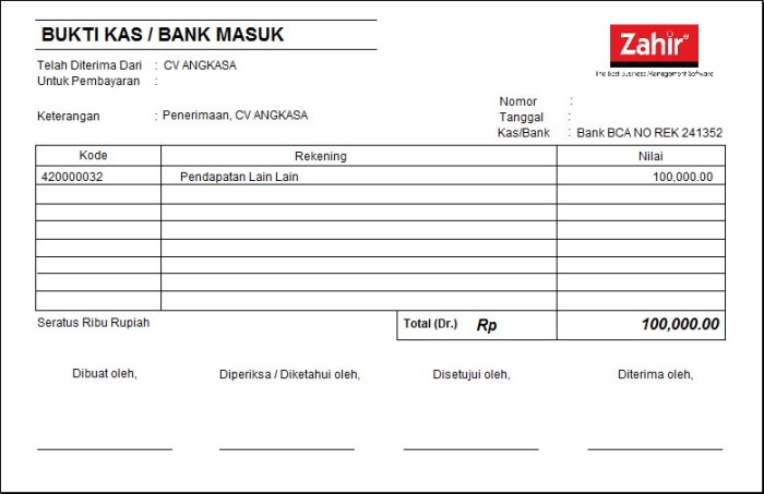 contoh voucher pengeluaran kas terbaru