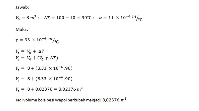 contoh soal pemuaian volume terbaru