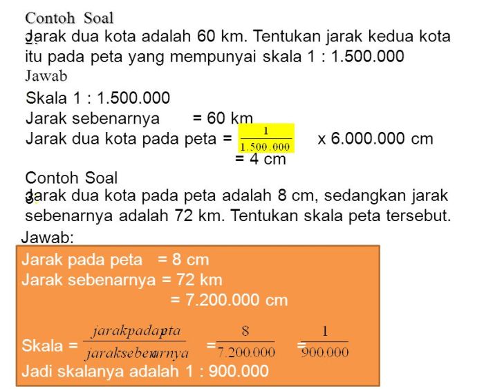 contoh soal skala kelas 6