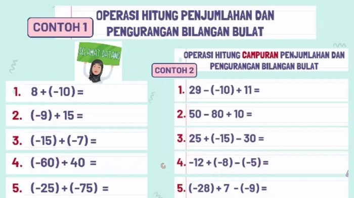 Bilangan bulat antara negatif 5 dan 3 adalah