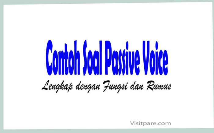 contoh soal passive voice dan jawabannya