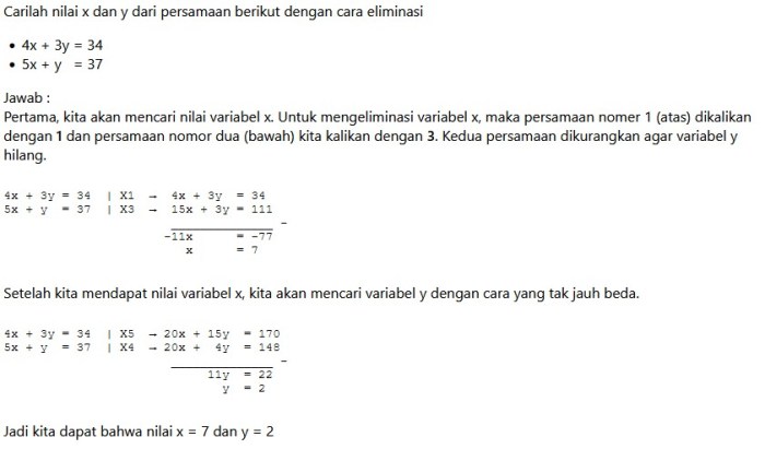 soal spldv metode substitusi