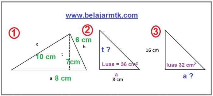 segitiga luas rumus keliling siku soal pembahasannya