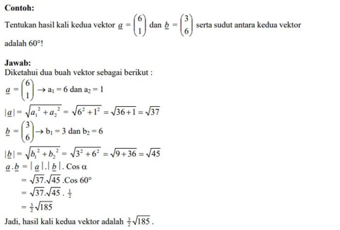 contoh soal vektor dan jawabannya