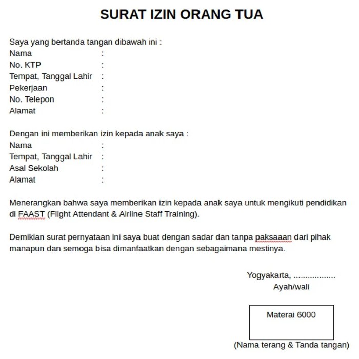 contoh surat orang tua untuk anaknya