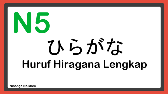 Huruf hiragana lengkap dan cara penulisannya