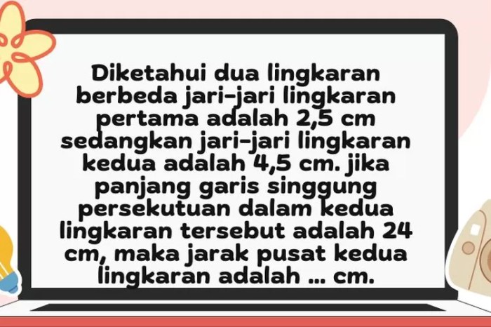 diketahui dua lingkaran berbeda terbaru