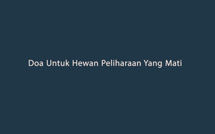 doa untuk hewan peliharaan