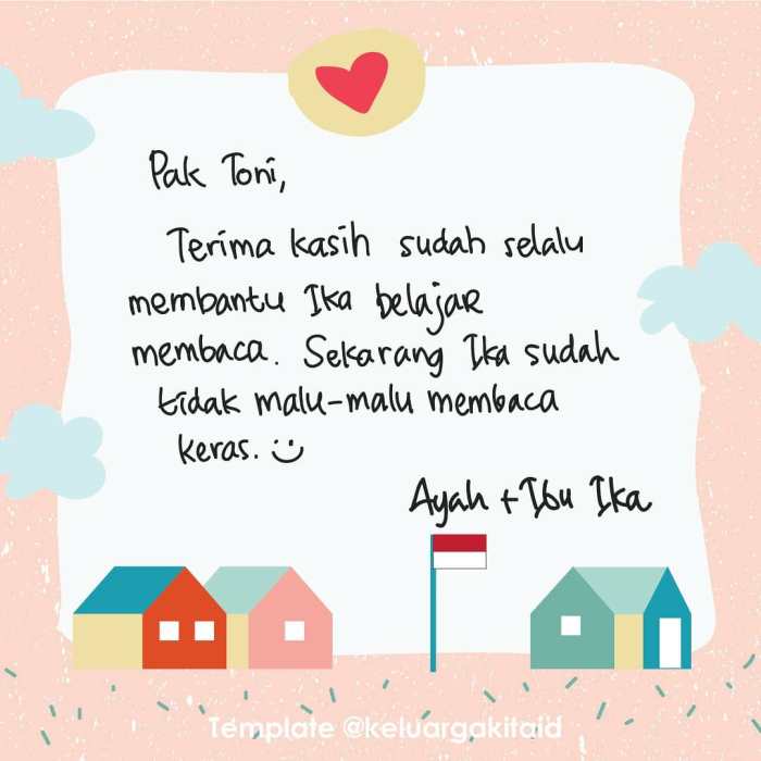 surat untuk ayah dan ibu tersayang